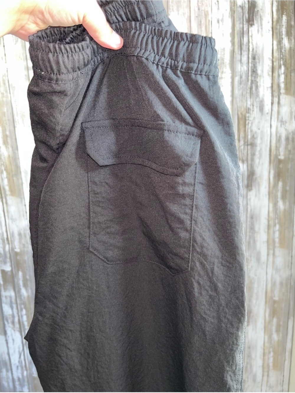 Umgee Black Drawstring Pants Small High Rise Lightweight Cropped Casual Pants - Picture 6 of 6